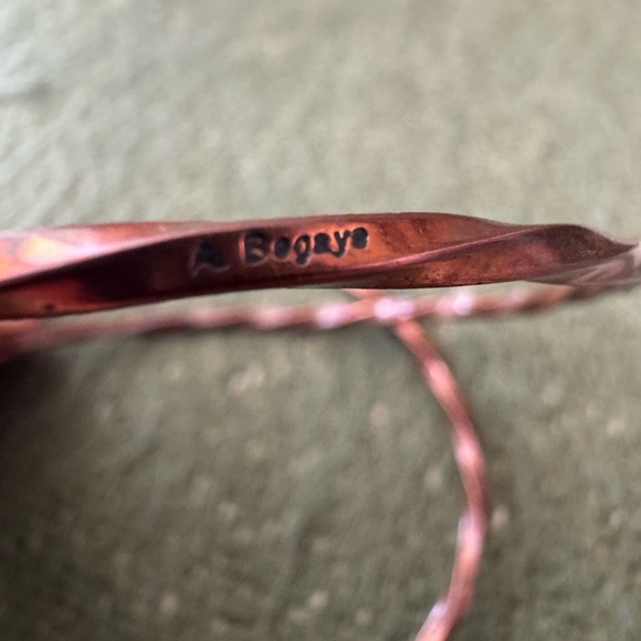 Signed Twisted Copper Bracelets - Picture 2 of 2